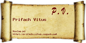 Prifach Vitus névjegykártya